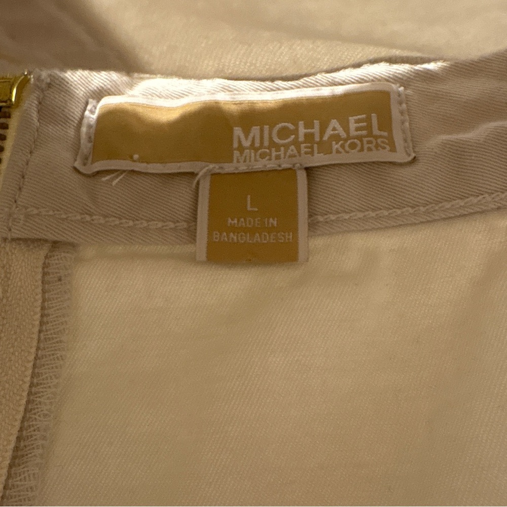 Michael Kors Cream Button Front Crop Top & Mini Skirt Set – Size L - Picture 15 of 16